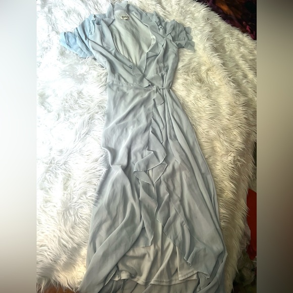 BLUE Listicle Chiffon Wrap Maxi Dress - Picture 3 of 3